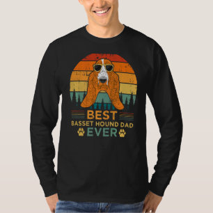 Mens Retro Vintag Sunset Best Basset Hound Vater F T-Shirt