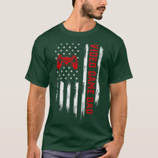 Mens Retro Vintag USA Flag Video Game Da T-Shirt