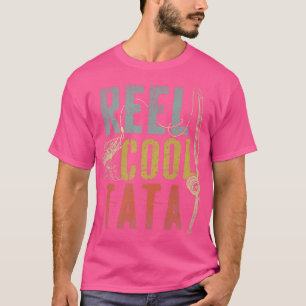 Mens Retro Vintage Reel Cool Tata Fishing Fathers  T-Shirt