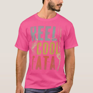 Mens Retro Vintage Reel Cool Tata Fishing Fathers  T-Shirt
