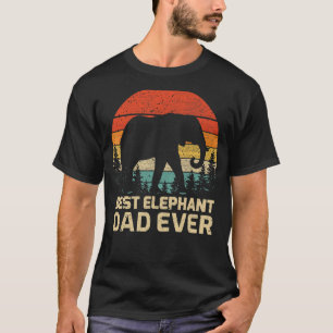 Mens Retro Vintager bester Elefant Vater je Vater T-Shirt
