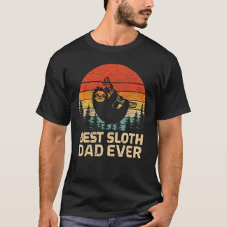Mens Retro Vintager schönster Sloth Vater je Vater T-Shirt