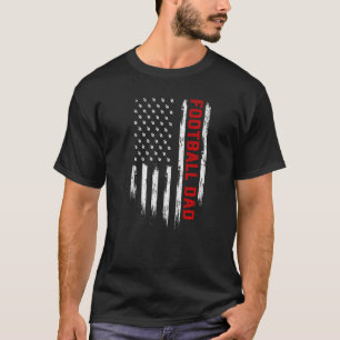 Mens Retro Vintager US-amerikanischer Flaggenfußba T-Shirt