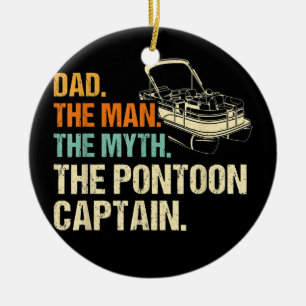 Mens Retro Vintager Vater Pontoon Bootkapitän Keramik Ornament