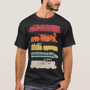 Mens Retro Züge Vintag Züge Liebhaber Weihnachten T-Shirt