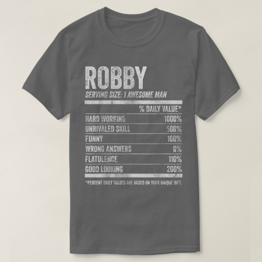Mens Robby Nutrition Personalisiert Name Funny Nam T-Shirt (Design vorne)