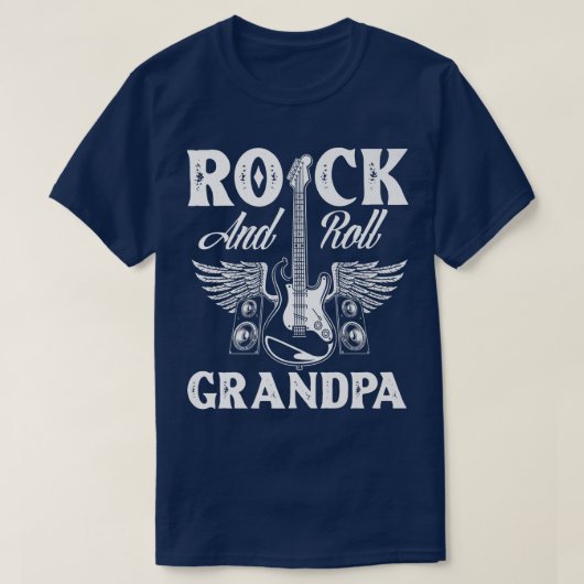 Mens Rock and Roll Grandpa Guitar Player Gift Gran T-Shirt (Design vorne)