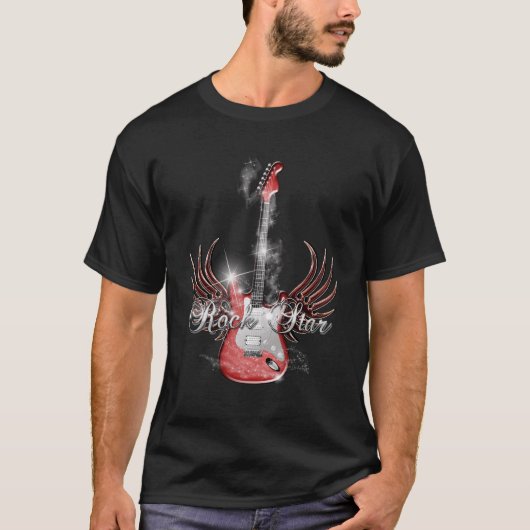 Men's Rock Star Gitarre Wing T - Shirt (Vorderseite)