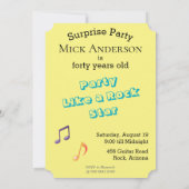 Men's Rockstar 🎸 Funky Birthday Guitar Einladung (Rückseite)