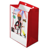 Men's Rockstar 🎸 Funky Birthday Guitar Mittlere Geschenktüte (Vorderseite Schrägansicht)