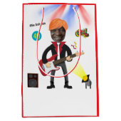 Men's Rockstar 🎸 Funky Birthday Guitar Mittlere Geschenktüte (Vorderseite)