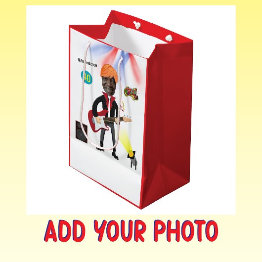 Men's Rockstar 🎸 Funky Birthday Guitar Mittlere Geschenktüte