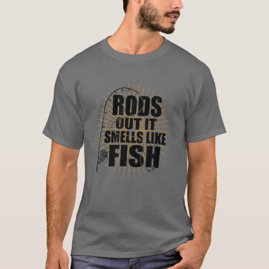 Mens rods out es riecht wie Fisch - Funny Fishing T-Shirt (Vorderseite)