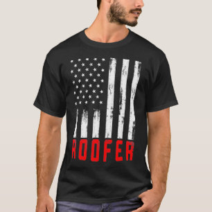 Mens Roofer American Flag 4. Juli Gift Dachdecker T-Shirt