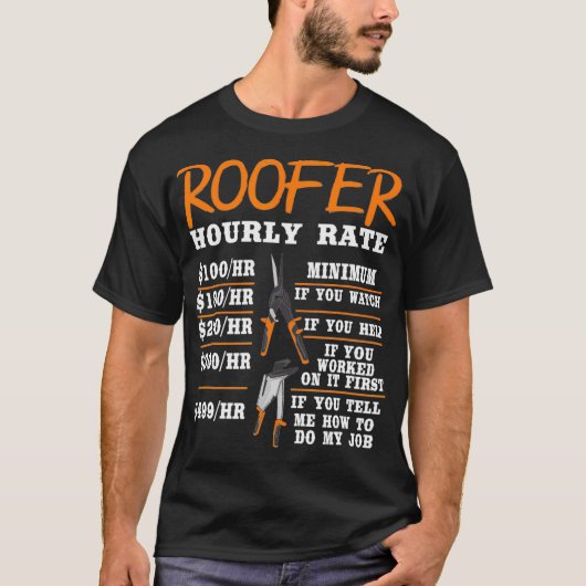 Mens Roofer verschenken Funny Construction Worker  T-Shirt (Vorderseite)