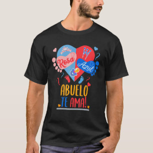 Mens Rosa Azul Abuelo te Ama Gender Reveal T-Shirt