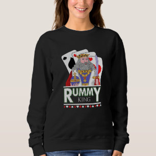 Mens Rummy King gewinnt zwei Spieler Kartenspiel R Sweatshirt