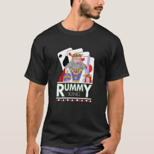 Mens Rummy King gewinnt zwei Spieler Kartenspiel R T-Shirt