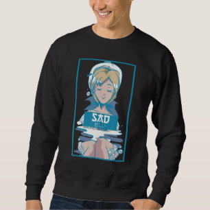 Mens Sad Vaporwave Ästhetische Fembolie Sweatshirt