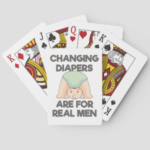 Mens SAHD Bleibe Zuhause-Vater Ändern Diapers Real Spielkarten