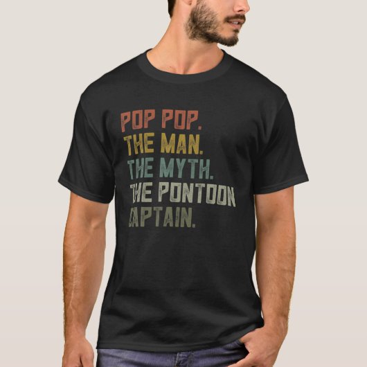 Mens Sailing Boat Poppop , Pontoon Apparel, Boatin T-Shirt (Vorderseite)
