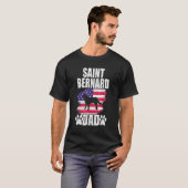 Mens Saint Bernard Dad Dog  American US Flag Fathe T-Shirt (Vorne ganz)
