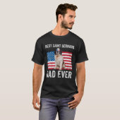 Mens Saint Bernard Vater American Flag St Bernard T-Shirt (Vorne ganz)