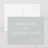Mens Sana in Corpore Sano Postcard - grau Postkarte (Vorne/Hinten)