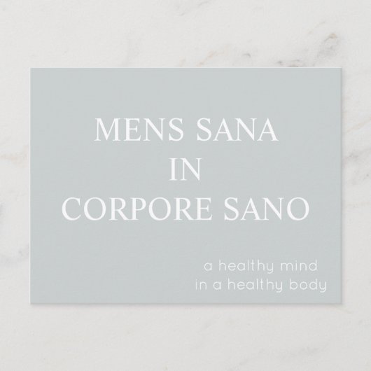 Mens Sana in Corpore Sano Postcard - grau Postkarte (Vorderseite)
