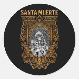 Mens Santa Muerte Mexikanische weibliche Gottheit  Runder Aufkleber