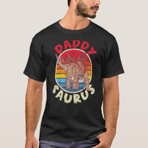 Mens Saurus Daddy I Stegosaurus Stenops I Family T-Shirt