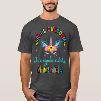 Mens School Custodian Unicorn Janitor Vielen Dank T-Shirt