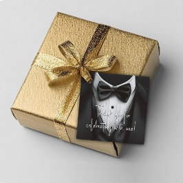Mens Schwarz-weiß Tuxedo Geburtstag Geschenkanhänger