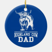 Mens Scottish Highland Cow Vater Bauer Father Keramik Ornament (Hinten)