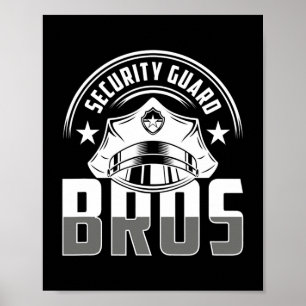 Mens Security Guard Bros dünne Lila Linie Poster