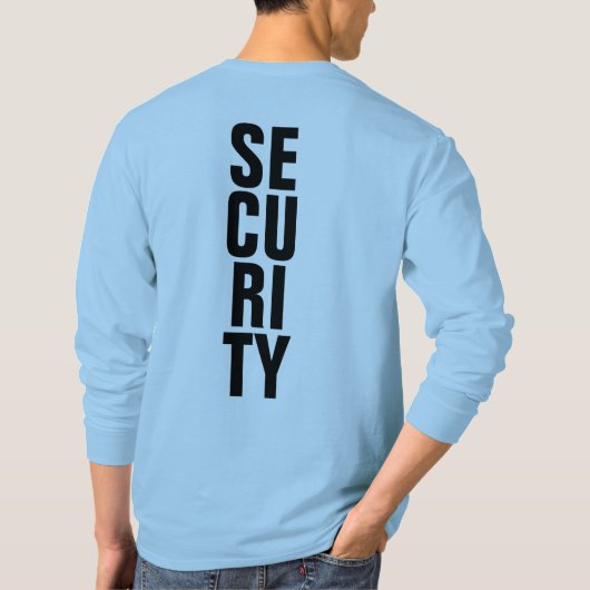 Mens Security Moderne Tshirts Licht blauer Vorlage (Rückseite)