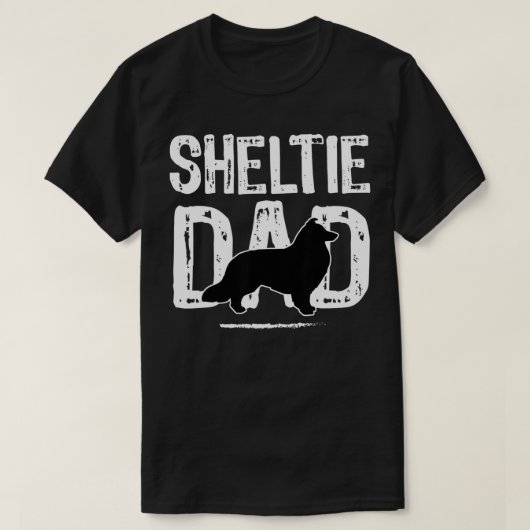 Mens Sheltie, Sheltie Dad Awesome Distressed Tet S T-Shirt (Design vorne)