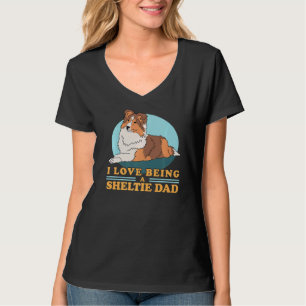 Mens Sheltie Vater Dog Owner Shetland Sheepdog She T-Shirt