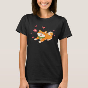 Mens Shiba Inu Dog Besitzer Niedlich mit Herz T-Shirt