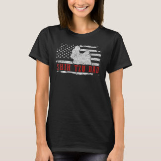 Mens Shih Tzu Vater störte den amerikanischen Flag T-Shirt