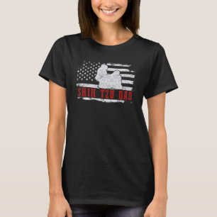 Mens Shih Tzu Vater störte den amerikanischen Flag T-Shirt