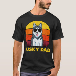 Mens Siberian Husky Dog Vater Sunset Vintag Sibiri T-Shirt