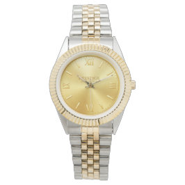 Men's silver watch with golden accents armbanduhr