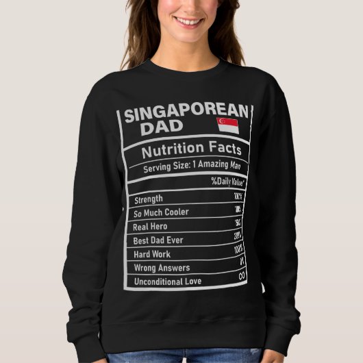 Mens singapurischer Vater Ernährung Fakten Vaterta Sweatshirt (Vorderseite)