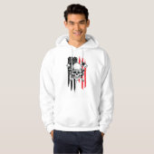 Mens Skull Firefighter  Hoodie (Vorne ganz)