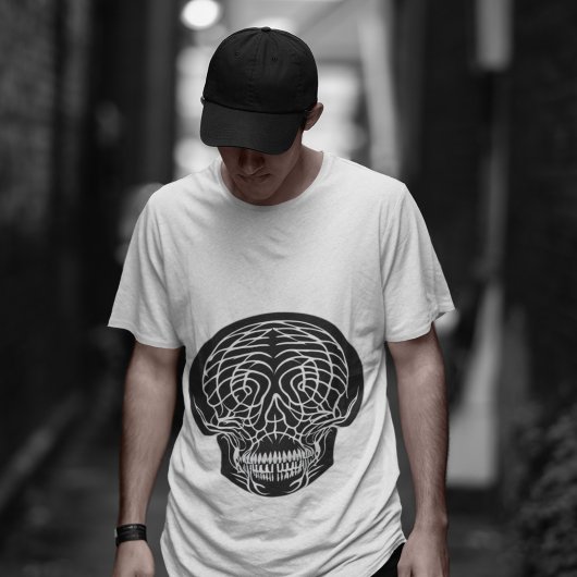 Mens Skull T - Shirt - Abstrakt Mandelbrot Skull
