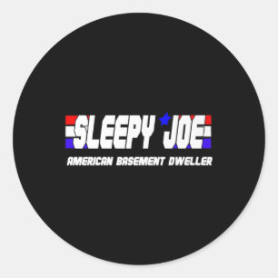 Mens Sleepy Joe Basement Dweller Pro Trump Anti Bi Runder Aufkleber