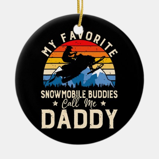 Mens Snowmobiling meine Lieblings-Snowmobile-Buddi Keramik Ornament (Vorne)
