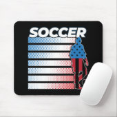 Mens Soccer Red White Blue Mousepad (Mit Mouse)