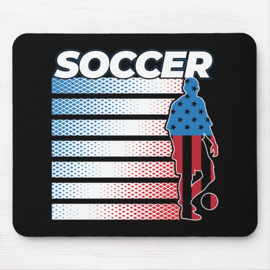 Mens Soccer Red White Blue Mousepad (Vorne)